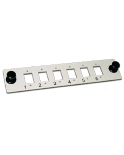 Панель адаптерная на 6 ST адаптеров, серая LANMASTER LAN-FP-ST в Хасавюрте Аксессуары для стоек и шкафов Pintop.ru