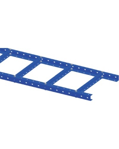 Лоток лестничный, прямая секция шириной 200 мм, сталь, 2.5 метра, серый LANMASTER LAN-LTS200-GY в Хасавюрте Кабельные лотки Pintop.ru