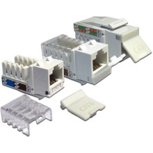 Модуль Keystone, RJ45, кат.6, UTP, 90 градусов, со встроенной шторкой, белый LANMASTER (LAN-OK45U6/90P-WH)
