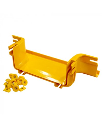 Боковой отвод на оптический лоток 360 мм, монтаж без соединителей, желтый LANMASTER (LAN-OT360-UT/NC) в Хасавюрте Аксессуары для лотков Pintop.ru