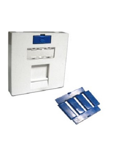 Вставка 45x45 на 1 кейстоун, угловая, со шторкой, маркировкой и иконками, белая LANMASTER LAN-SIP-23A-WH в Хасавюрте Аксессуары для кабель-канала Pintop.ru