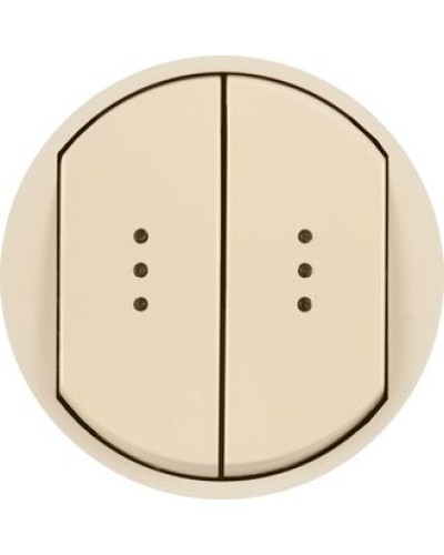 Лицевая панель для выключателя двойного с индикацией слоновая кость Celiane Legrand 066211 в Хасавюрте Аксессуары для кабель-канала Pintop.ru