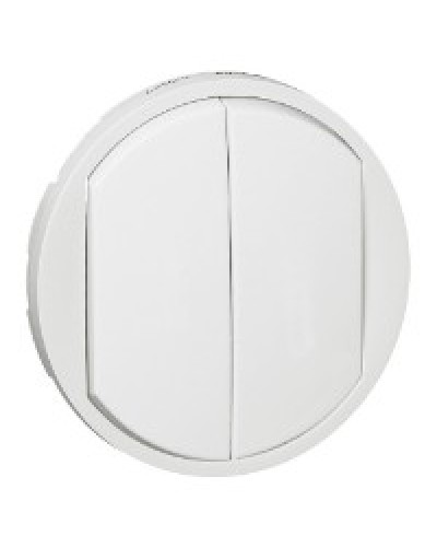 Лицевая панель для выключателя двойного белый Celiane Legrand 068002 в Хасавюрте Аксессуары для кабель-канала Pintop.ru