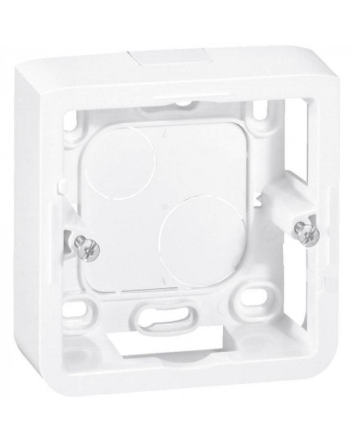 Коробка накладная, глубина 30 мм, белая Mosaic Legrand 080280 в Хасавюрте Аксессуары для кабель-канала Pintop.ru