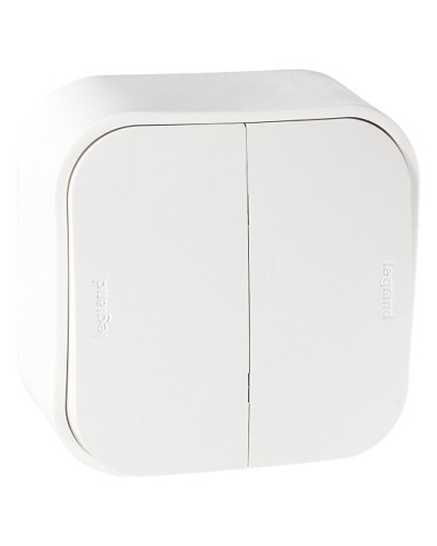 Выключатель двухклавишный Quteo Legrand (782202) в Хасавюрте Аксессуары для кабель-канала Pintop.ru