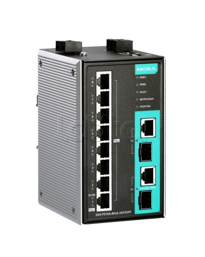 Коммутатор PoE 10-портовый Moxa EDS-P510A-8PoE-2GTXSFP-T в Хасавюрте Коммутаторы Pintop.ru