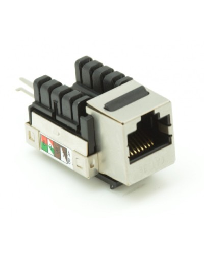 Модуль-вставка типа Keystone, Кат.5e (Класс D), 100МГц, RJ45/8P8C, 110/KRONE, T568A/B, экранированный, металлик, уп-ка 10шт. NETLAN EC-UKJ-SD2-MT-10 в Хасавюрте Коннекторы Pintop.ru