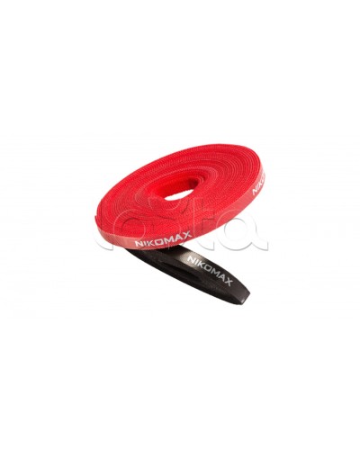 NIKOMAX (NMC-CTV05M-09-RL-RD) - Стяжка-липучка NIKOMAX нарезаемая, в рулоне 5м, ширина 9мм, красная в Хасавюрте Стяжки-хомуты Pintop.ru