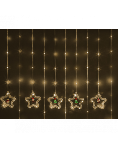 Гирлянда Navigator 95 013 NGF-D035-02 (бахрома звезды и фигурки CW 3*0.6м IP20) в Хасавюрте Источники света(Лампы) Pintop.ru