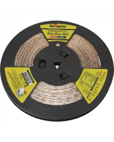 Лента светодиодная Navigator 71 245 NLS-3528W60-4.8-IP20-12V-R50 в Хасавюрте Источники света(Лампы) Pintop.ru