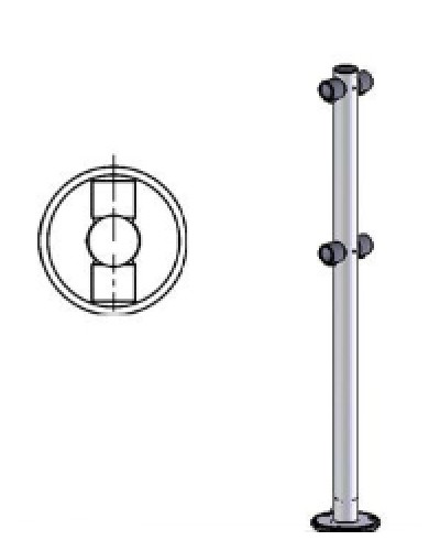 Стойка ограждения i-образная двухсторонняя Oxgard Стойка ограждения i-образная (ВЗР 1996.02) в Хасавюрте Ограждения Pintop.ru
