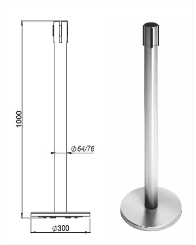 Стойка ограждения передвижная с ремнем Oxgard Стойка ограждения передвижная с ремнем (5 метров красный) (ВЗР2387.06) в Хасавюрте Ограждения Pintop.ru