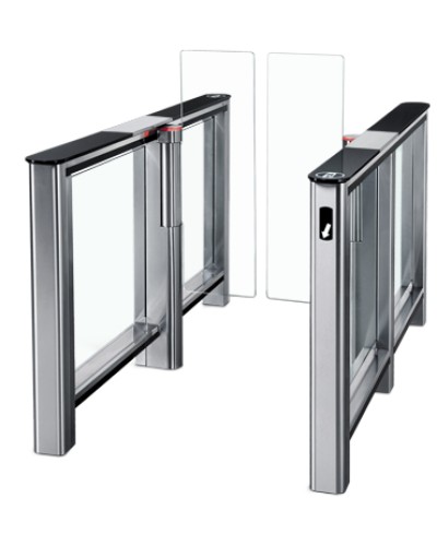 Турникет PERCo-ST-01 с крышками из закал. стекла с центральной вставкой из нерж. стали со створками Створки шириной 300 в Хасавюрте Турникеты Pintop.ru