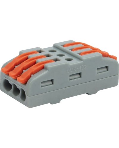 Клемма соединительная многоразовая проходная 3 полюса, серая (25 шт./уп.) REXANT (07-6263-3) в Хасавюрте Монтажные материалы Pintop.ru