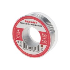 Припой с канифолью 100 гр. d=2.0 мм (Sn60 Pb40 Flux 2.2%) REXANT (09-3223)