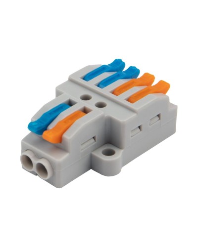 Разветвительная клемма СМК 2x2 2 полюса с монтажной площадкой 1 ввод 2 вывода (5 шт/уп) Rexant (07-5235-05) в Хасавюрте Клеммные колодки Pintop.ru