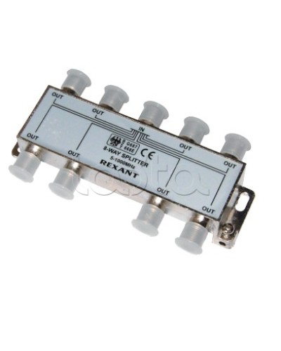 Делитель телевизионный ТВх8 под F разъём 5-1000 МГц (5шт/уп) REXANT 05-6005 в Хасавюрте Системы видеонаблюдения Pintop.ru