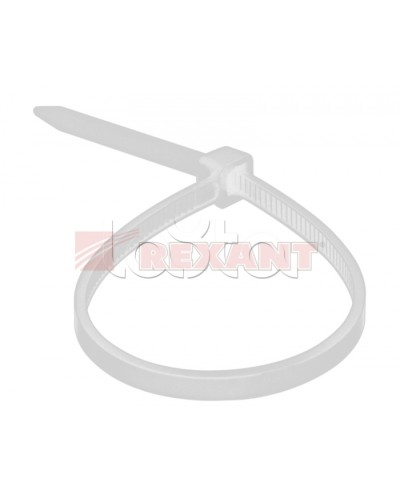 Хомут-стяжка нейлоновый 2.5х120 мм белый (100шт/уп) REXANT 07-0120 в Хасавюрте Стяжки-хомуты Pintop.ru
