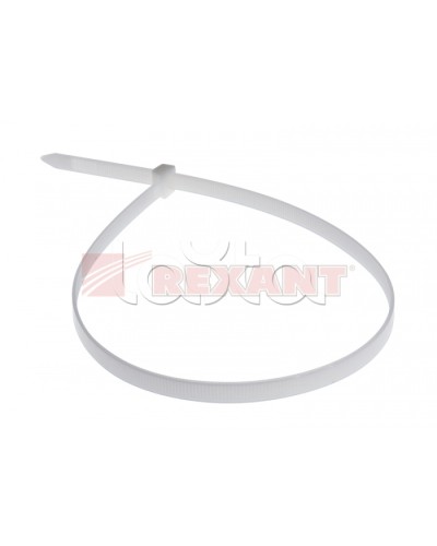 Хомут-стяжка нейлоновый 8х500 мм белый (100шт/уп) REXANT 07-0502 в Хасавюрте Стяжки-хомуты Pintop.ru