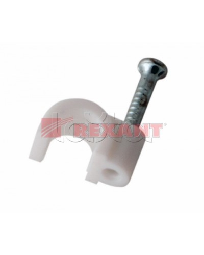 Крепеж кабеля круглый 5мм (10шт/уп) REXANT 07-4005 в Хасавюрте Держатели, клипсы, скобы Pintop.ru