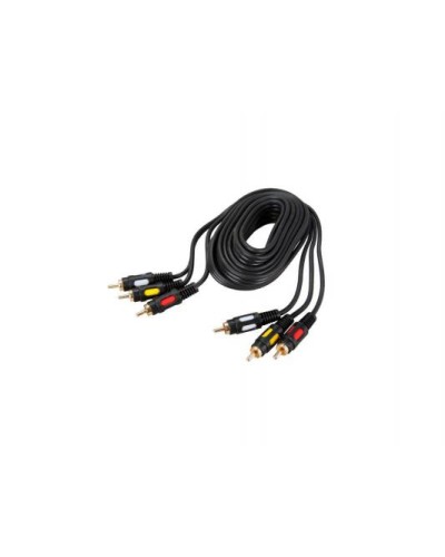 Шнур 3 RCA Plug - 3 RCA Plug 1.5 м GOLD (10шт/уп) REXANT 17-0212 в Хасавюрте Патч-корды и пигтейлы Pintop.ru