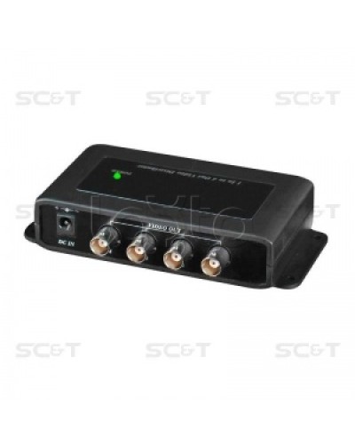 Усилитель-разветвитель видеосигнала HDCVI / TVI / AHD (1вх./4вых.) SC&T CD104HD в Хасавюрте Видеоусилители, Модуляторы, Делители Pintop.ru