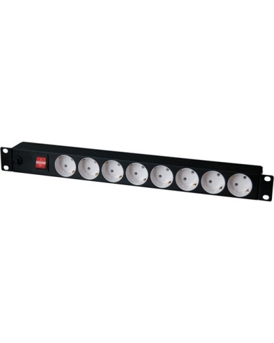 Блок розеток 1U, 8 розеток Schuko с фильтром TLK TLK-RS08MF1-BK в Хасавюрте Блоки розеток Pintop.ru