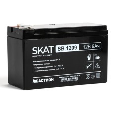 Бастион SKAT SB 1209 АКБ свинцово-кислотная тип AGM 12V 9Ач Iзар. 2,7 А, ножевые клеммы