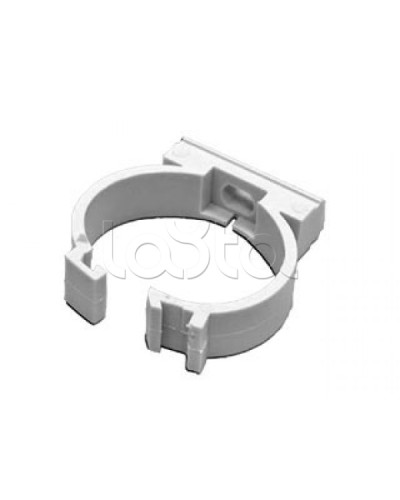 Держатель с защелкой для гофрированной или жесткой гладкой трубы D16 мм, без галогена Экопласт 41616HF в Хасавюрте Держатели, клипсы, скобы Pintop.ru
