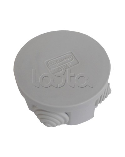 Коробка распределительная о/п с крышкой D65х35 мм, 4 вых. Экопласт 44004-1 в Хасавюрте Распределительные коробки Pintop.ru