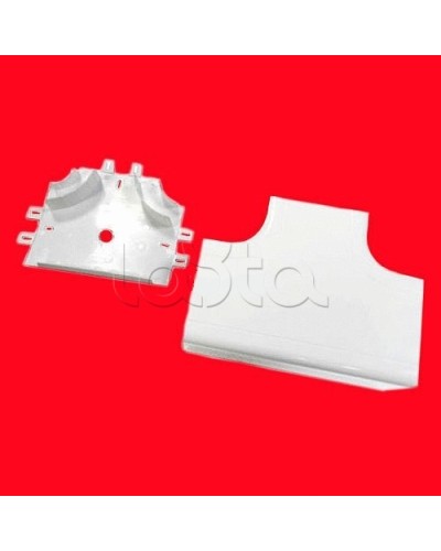 Угол Т-образный 100х55 с задней стенкой и разделителями для кабель-канала серии ARC-LAN, огнестойкость E15-E110 Экопласт 576411-E110 в Хасавюрте Аксессуары для кабель-канала Pintop.ru