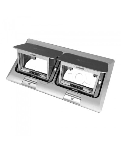 Люк в пол на 2x2 поста (45х45мм) в комплекте с коробкой и суппортом, сталь Экопласт (70027) в Хасавюрте Системы лючков и колонн Pintop.ru