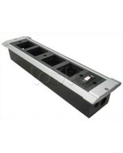 Блок настольный встраиваемый, с выключателем нагрузки на 4 модуля (45х45мм) для креп. к столу (алюмин) Экопласт 70324 в Хасавюрте Аксессуары для кабель-канала Pintop.ru