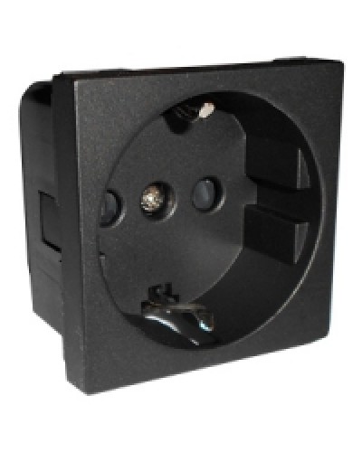 Розетка с заземляющими контактами и защитными шторками, (черный бархат) LK45 Экопласт (851408) в Хасавюрте Аксессуары для кабель-канала Pintop.ru