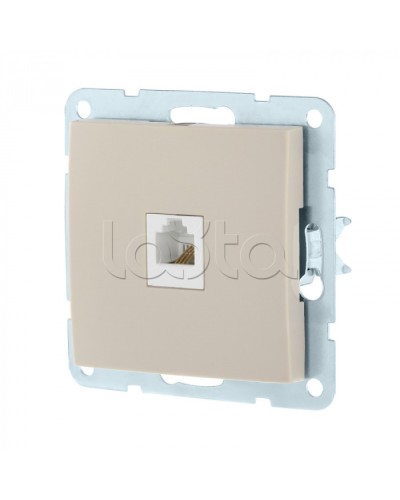 Розетка телефонная RJ-12 с накладкой (бежевый) LK60 Экопласт (865501-1) в Хасавюрте Розетки компьютерные и телефонные Pintop.ru
