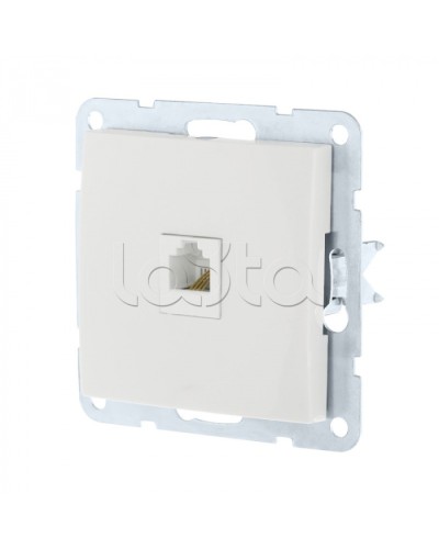 Розетка телефонная RJ-12 с накладкой (белый) LK60 Экопласт (865504) в Хасавюрте Розетки компьютерные и телефонные Pintop.ru