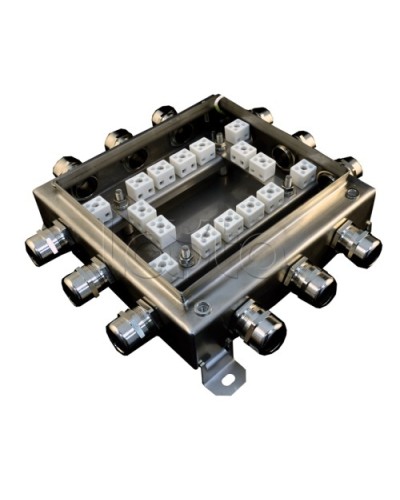 Коробка монтажная огнестойкая Гефест КМ-О (32к*6,0)-IP66 2020нерж, 12 вводов 200х200х60 в Хасавюрте Распределительные коробки Pintop.ru