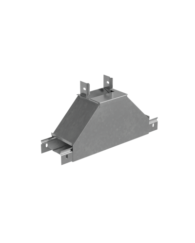 Т-отвод вертикальный 50х300 мм вверх c разворотом трассы на 90 гр. ПЛЮС INOX304 КМ-Профиль (TDNplus90-50-300 INOX304) в Хасавюрте Аксессуары для лотков Pintop.ru