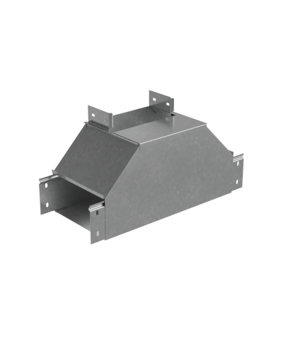 Т-отвод вертикальный 80х150 мм вверх c разворотом трассы на 90 гр. ПЛЮС INOX304 КМ-Профиль (TDNplus90-80-150 INOX304) в Хасавюрте Аксессуары для лотков Pintop.ru