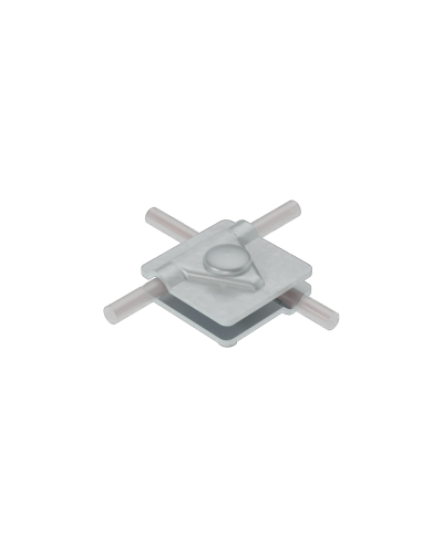 Универсальный соединитель для прутка Ø 5-10 мм с 2 пластинами 40х40 мм TD КМ-Профиль (2USM-D5-10 TD) в Хасавюрте Аксессуары для лотков Pintop.ru