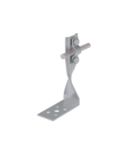 Угловой держатель болтовой скрученный для прутка Ø 5-10 мм H70 мм CU КМ-Профиль (UDBS-H70-D5-10 CU) в Хасавюрте Монтажные материалы Pintop.ru