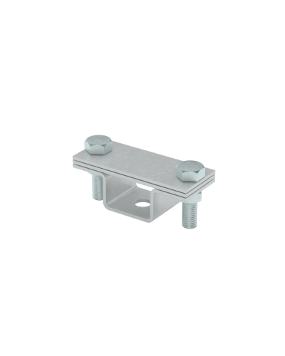 Универсальный держатель на мостовой опоре для полосы до 40 мм с 2 пластинами КМ-профиль (UDMO2-B40) в Хасавюрте Монтажные материалы Pintop.ru