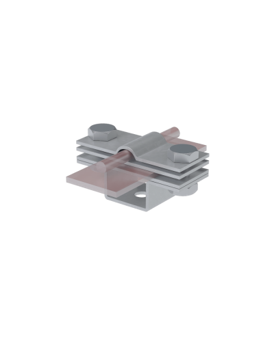 Универсальный держатель на мостовой опоре для прутка Ø 5-8 мм и полосы до 40 мм с 3 пластинами TD КМ-профиль (UDMO3-D5-8-B40 TD) в Хасавюрте Аксессуары для лотков Pintop.ru