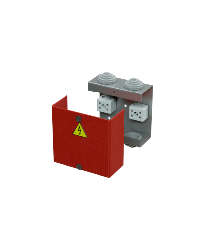 Коробка распределительная огнестойкая КРОПС, IP41, габаритные размеры 80х80х35 мм, для кабелей сечением до 4 мм2, 2 клеммы КМ-Профиль (FRJB-KM-ST1-4-02-КРОПС-IP41) в Хасавюрте Распределительные коробки Pintop.ru