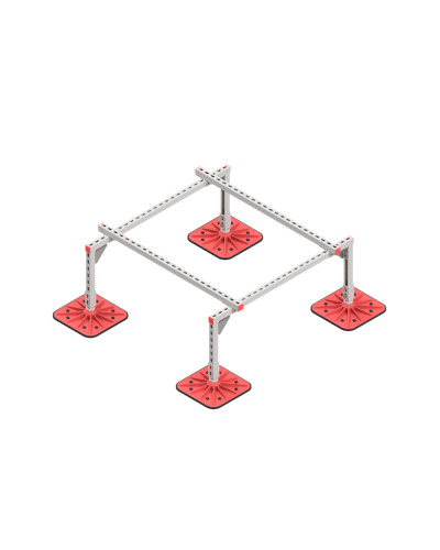 Опорная конструкция для установки оборудования TECHNORAPTOR FOOT 1200х1200 КМ-профиль (KM-TR-F-SSEI-1200-1200) в Хасавюрте Системы видеонаблюдения Pintop.ru