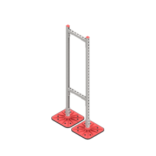 Опорная конструкция для горизонтальных прямоугольных воздуховодов и металлических лотков кабеленесущих систем TECHNORAPTOR FOOT 350х1500 HD КМ-профиль (KM-TR-F-SSHRAD-350-1500 HD)