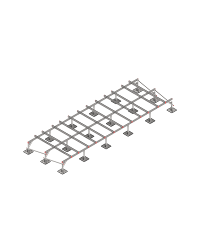 Опорная конструкция для установки оборудования TECHNORAPTOR STEELFOOT 6000х2000 КМ-профиль (KM-TR-STF-SSEI-6000-2000) в Хасавюрте Системы видеонаблюдения Pintop.ru