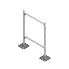 Опорная конструкция для горизонтальных прямоугольных воздуховодов и металлических лотков кабеленесущих систем TECHNORAPTOR STEELFOOT 1000х1500 HD КМ-профиль (KM-TR-STF-SSHRAD-1000-1500 HD)