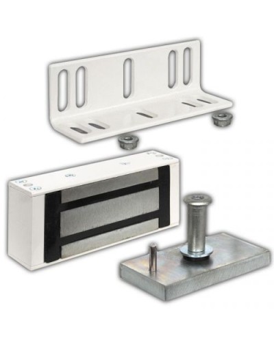 Замок электромагнитный Олевс М1-200 белый (с уголком) в Хасавюрте Электромагнитные замки Pintop.ru