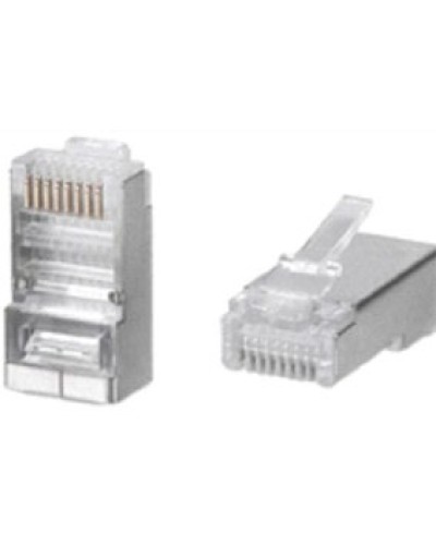 Разъем RJ-45(8P8C) под витую пару, категория 5e (50 µ/ 50 микродюймов), универсальный (для одножильного и многожильного кабеля) экранированный (100 шт) в Хасавюрте Коннекторы и разъемы Pintop.ru